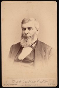 Portrett av Morrison Remick Mott Waite 1816-1888, før 1888 av Charles De Forest Fredricks