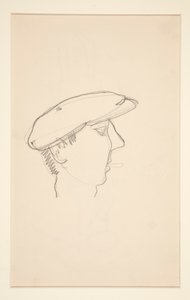 Head of Man Smoking (recto); Kvinne med paraply (verso) av Charles Demuth