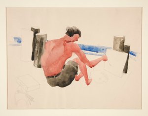Kunstneren på stranden skisserer av Charles Demuth