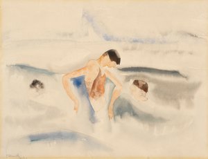 Tre figurer i vann (wc på papir) av Charles Demuth