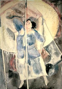 Kvinne med boksesekk (akvarell på papir) av Charles Demuth