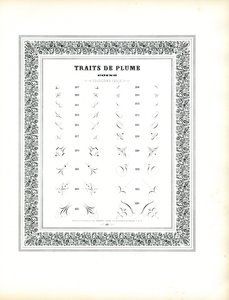 Kalligrafiske hjørneelementer - Traits de Plume Coins (trykk) av Charles Derriey