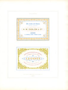 Dekorative visittkortmaler med ornamentale rammer (utskrift) av Charles Derriey