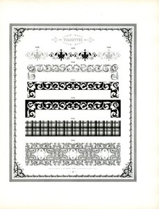 Elegante vignetter for rammetrykk av høy kvalitet (trykk) av Charles Derriey