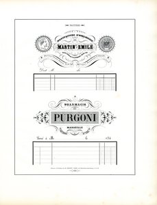 Elegante brevhoder for urmaker og apotek (trykk) av Charles Derriey