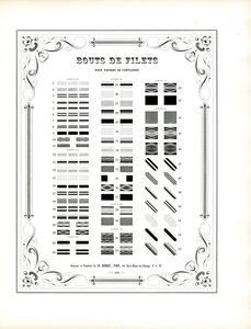 Ornamentale linjeelementer for dekorativt papir (trykk) av Charles Derriey