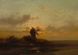 Vindmøllen, slutten av 1850-tallet (olje på stoff) av Charles Duprez