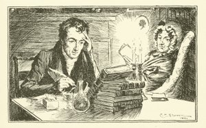 Charles Lamb, med sin søster, Mary (gravering) av Charles Edmund Brock