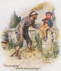 Store forventninger, Pip møter den dømte på kirkegården av Charles Edmund Brock