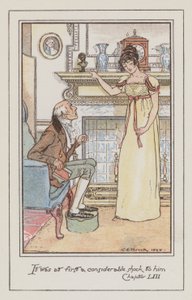 Illustrasjon for Emma av Jane Austen (farge litho) av Charles Edmund Brock