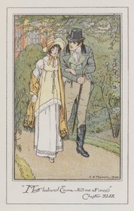 Illustrasjon for Emma av Jane Austen (farge litho) av Charles Edmund Brock