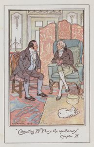 Illustrasjon for Emma av Jane Austen (farge litho) av Charles Edmund Brock