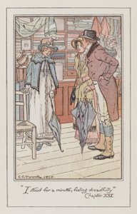 Illustrasjon for Emma av Jane Austen (farge litho) av Charles Edmund Brock