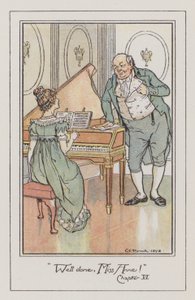 Illustrasjon for persuasion (farge litho) av Charles Edmund Brock