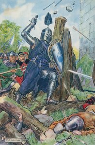 Illustrasjon for The Besieged Castle av Sir Walter Scott av Charles Edmund Brock