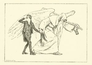Illustration for The Essays of Elia by Charles Lamb (engraving) av Charles Edmund Brock