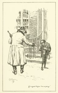 Illustrasjon for The Essays of Elia av Charles Lamb (gravering) av Charles Edmund Brock