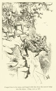 Illustrasjon for Westward Ho! av Charles Kingsley (gravering) av Charles Edmund Brock