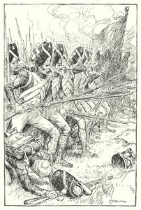 Den franske garde ved Waterloo (litho) av Charles Edmund Brock