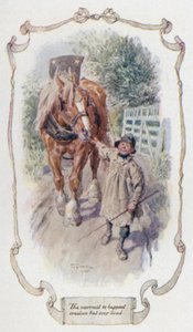 Den gladeste og lykkeligste skapningen som noen gang har levd (farge litho) av Charles Edmund Brock