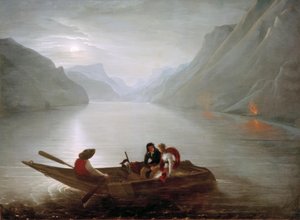 Julie og Saint-Preux ved Genfersjøen av Charles Edouard Crespy Le Prince