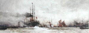 Themsen ved Blackwall Reach av Charles Edward Dixon