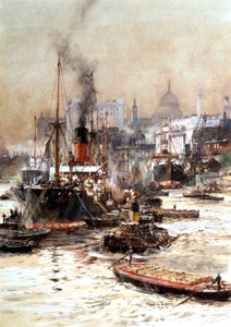 Themsen nedenfor St. Pauls av Charles Edward Dixon