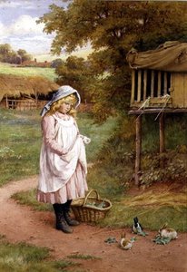 Feeding the Rabbits (olje på lerret)