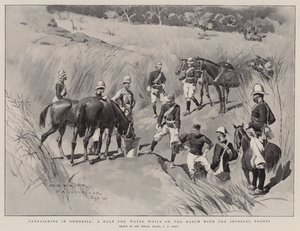 Kampanjer i Rhodesia, et stopp for vann mens du er på mars med de keiserlige troppene av Charles Edwin Fripp