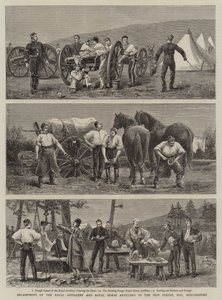 Leir av Royal Artillery og Royal Horse Artillery i New Forest, Hay, Breconshire