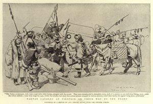 Tartarkavaleri ved Tientsin på vei til fronten av Charles Edwin Fripp