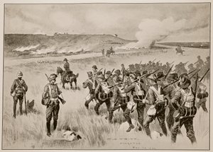 The City of London Imperial Volunteers støtter general Hamiltons venstre flanke i aksjonen ved Doornkop den 29. mai 1900 av Charles Edwin Fripp