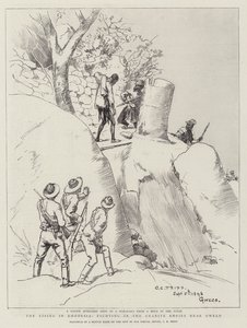 The Rising in Rhodesia, kjemper i Granite Kopjes nær Gwelo av Charles Edwin Fripp