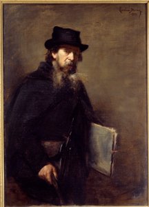 Den gamle litografen Maleri av Emile Auguste Carolus Duran (Carolus-Duran av Charles Emile Auguste Carolus-Duran