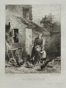Et hjørne av gården av Charles Emile Jacque