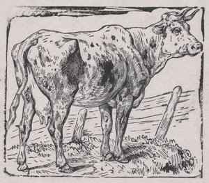 En ku, ca. 1853. av Charles Emile Jacque