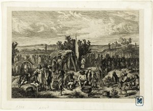 Et royalistisk leirsted av Charles Emile Jacque