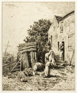 En rustikk bolig av Charles Emile Jacque