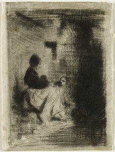 En kvinne og hennes barn av Charles Emile Jacque