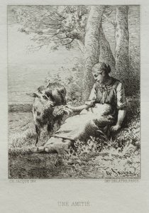 Kjærlighet. av Charles Emile Jacque