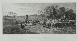 Ankommer feltet. av Charles Emile Jacque