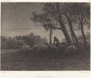 Poetisk Twilight av Charles Emile Jacque