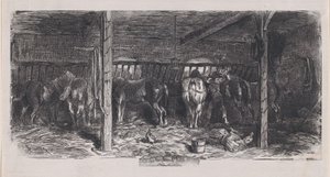 desember fra Album of Rustic Subjects, 1859. av Charles Emile Jacque