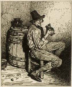 Drikker av Charles Emile Jacque