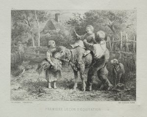 Første ridetime. av Charles Emile Jacque