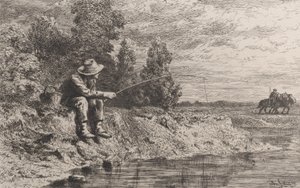 Fiske etter mort, 1865. av Charles Emile Jacque