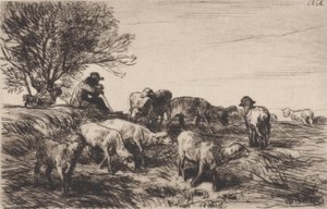 Saueflokk, 1864. av Charles Emile Jacque