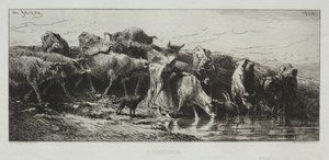 Vanningsplassen av Charles Emile Jacque