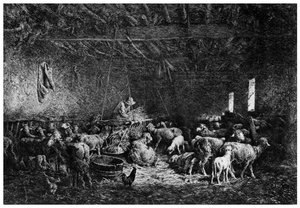 La Bergerie, Hyrden, 1825-1890 1924. av Charles Emile Jacque