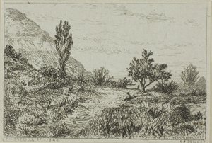Landskap av Charles Emile Jacque